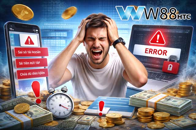 Những lỗi rút tiền W88 khiến bạn không nhận được tiền 